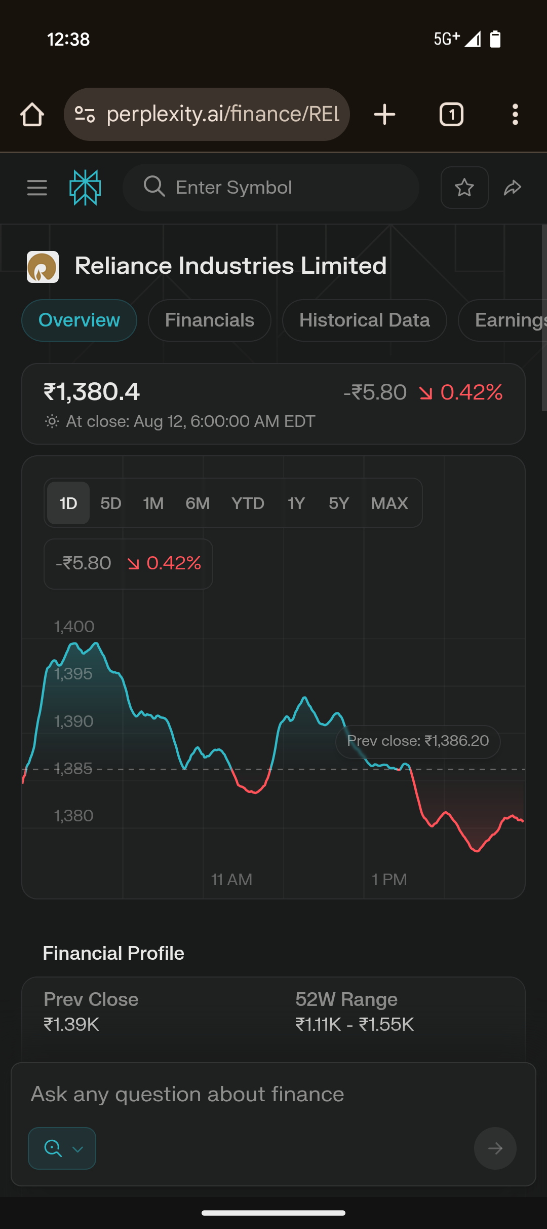 Perplexity Finance