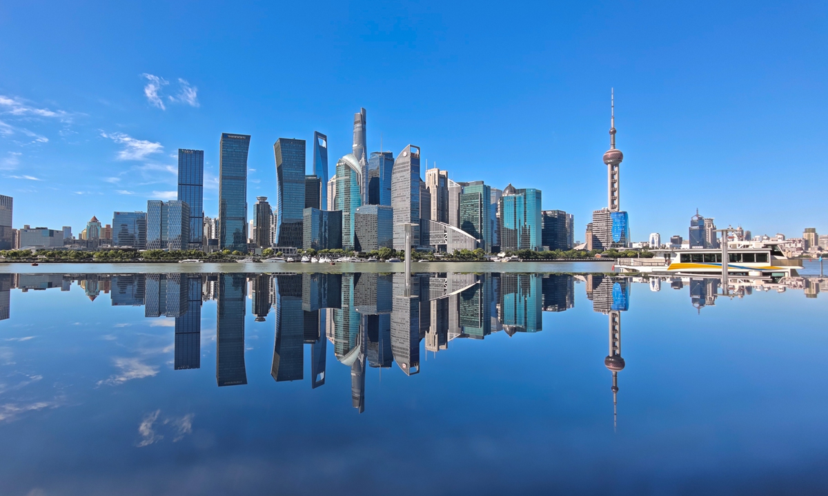 A skyline view of Shanghai's Lujiazui area on July 1, 2025. Photo: VCG